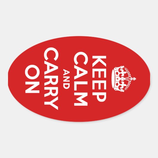 Keep Calm and Carry On楕円シール 楕円形シール (正面)