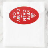 Keep Calm and Carry On楕円シール 楕円形シール (バッグ)