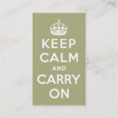 Keep Calm and Carry On淡い色の緑 名刺 (裏面)