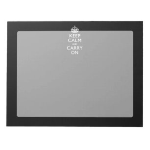KEEP CALM AND CARRY ON無地のブラック ノートパッド
