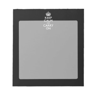 KEEP CALM AND CARRY ON無地のブラック ノートパッド