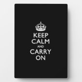 KEEP CALM AND CARRY ON無地のブラック フォトプラーク (正面)