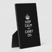 KEEP CALM AND CARRY ON無地のブラック フォトプラーク (側面)