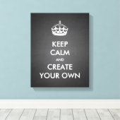 Keep Calm and Carry On独自の |白 キャンバスプリント (インサイチュ (ウッドフロア))