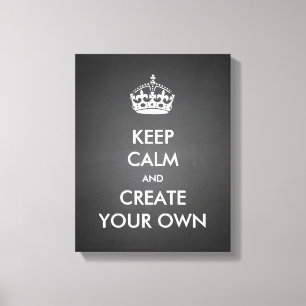 Keep Calm and Carry On独自の 白 キャンバスプリント