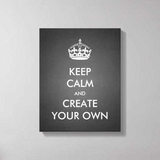 Keep Calm and Carry On独自の |白 キャンバスプリント (正面)