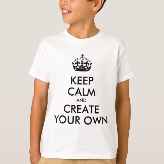 Keep Calm and Carry On独自の |黒 Tシャツ (正面)