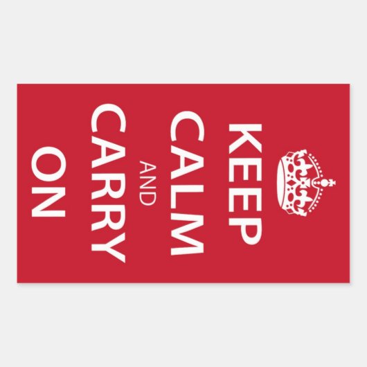 Keep Calm and Carry On矩形ステッカー 長方形シール (正面)