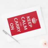 Keep Calm and Carry On矩形ステッカー 長方形シール (封筒)