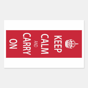 Keep Calm and Carry On矩形ステッカー 長方形シール