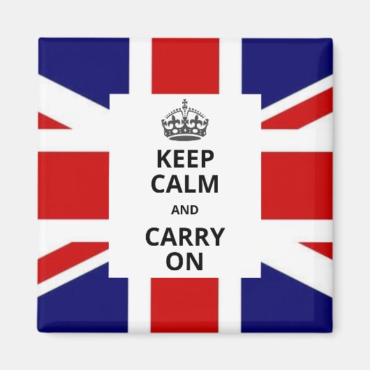 Keep Calm and Carry On磁石。英国連合ジャック マグネット (正面)