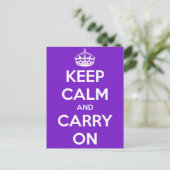 Keep Calm and Carry On紫はがき ポストカード (スタンド正面)