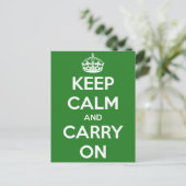 Keep Calm and Carry On緑はがき ポストカード (スタンド正面)