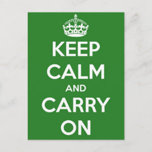 Keep Calm and Carry On緑はがき ポストカード