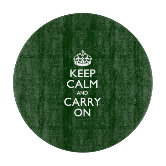 KEEP CALM AND CARRY ON緑 カッティングボード (正面)