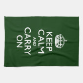 KEEP CALM AND CARRY ON緑 キッチンタオル (横)
