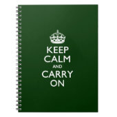 KEEP CALM AND CARRY ON緑 ノートブック (正面)