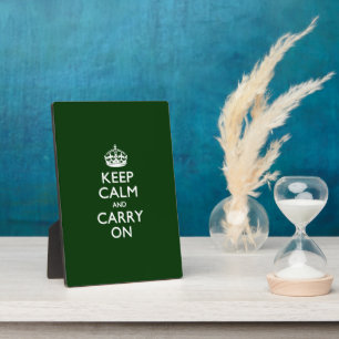 KEEP CALM AND CARRY ON緑 フォトプラーク