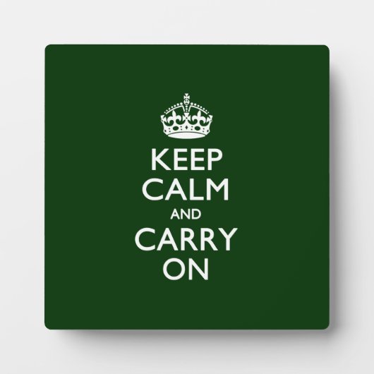 KEEP CALM AND CARRY ON緑 フォトプラーク (正面)