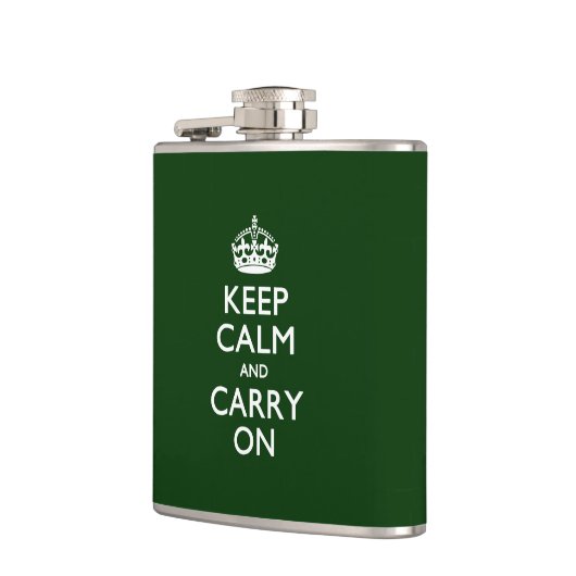 KEEP CALM AND CARRY ON緑 フラスク (左)