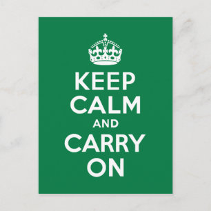 Keep Calm and Carry On緑 ポストカード