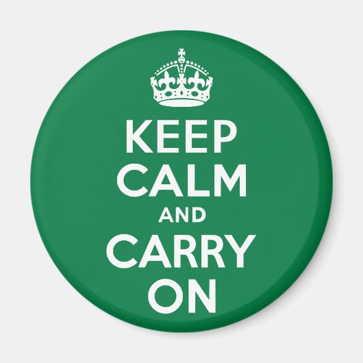 Keep Calm and Carry On緑 マグネット (正面)
