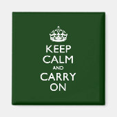 KEEP CALM AND CARRY ON緑 マグネット (正面)