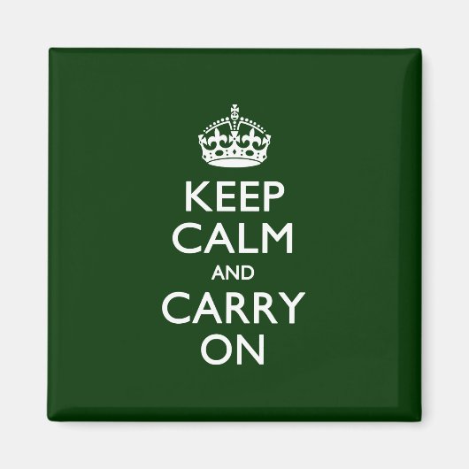 KEEP CALM AND CARRY ON緑 マグネット (正面)