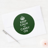 KEEP CALM AND CARRY ON緑 ラウンドシール (封筒)
