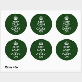 KEEP CALM AND CARRY ON緑 ラウンドシール (シート)