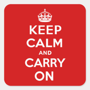 Keep Calm and Carry On英国クラウンレクールッド スクエアシール