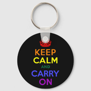 Keep Calm and Carry On虹 キーホルダー