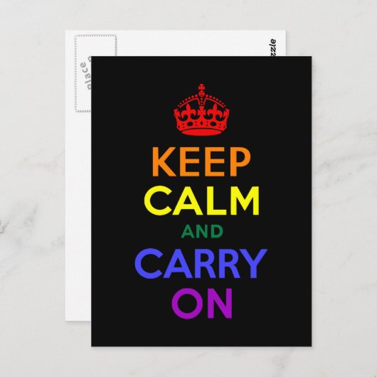 Keep Calm and Carry On虹 ポストカード (正面/裏面)
