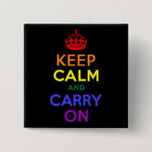 Keep Calm and Carry On虹 缶バッジ (正面)