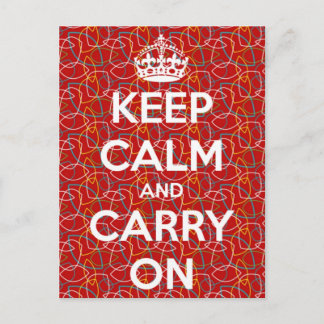 Keep Calm and Carry On赤レトロ絵葉書 ポストカード