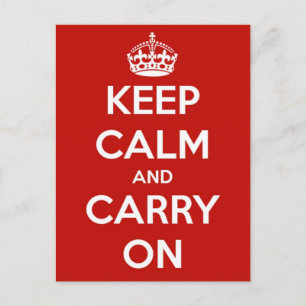 Keep Calm and Carry On赤葉書 ポストカード