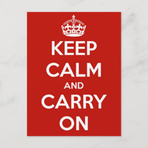 Keep Calm and Carry On赤葉書 ポストカード
