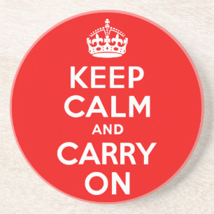 Keep Calm and Carry On赤 コースター