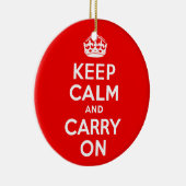 Keep Calm and Carry On赤 セラミックオーナメント (右)