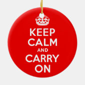 Keep Calm and Carry On赤 セラミックオーナメント (裏面)