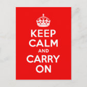Keep Calm and Carry On赤 ポストカード (正面)