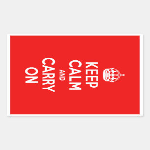 Keep Calm and Carry On赤 長方形シール