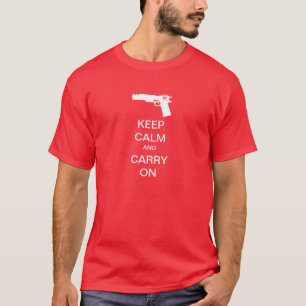 Keep Calm and Carry On銃 Tシャツ