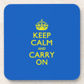 KEEP CALM AND CARRY ON青 コースター (正面)
