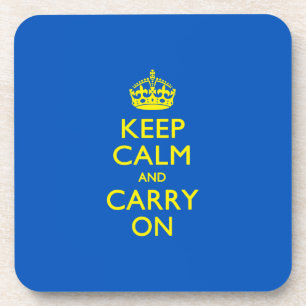 KEEP CALM AND CARRY ON青 コースター