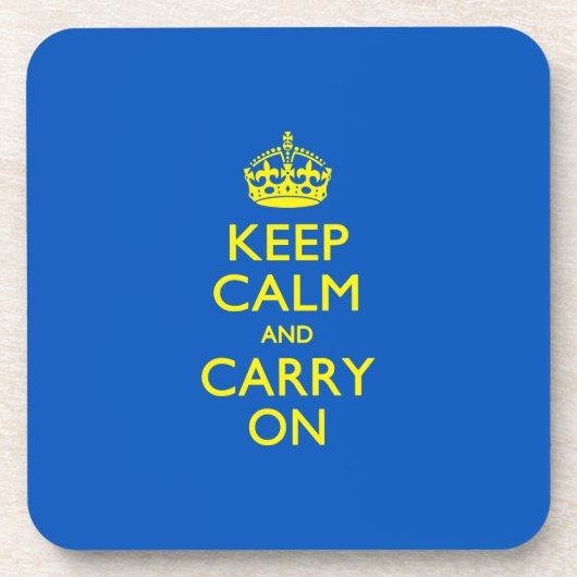 KEEP CALM AND CARRY ON青 コースター (正面)