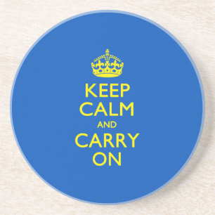 KEEP CALM AND CARRY ON青 コースター