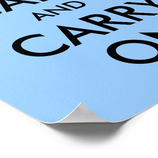 Keep Calm and Carry On青 ポスター (角)