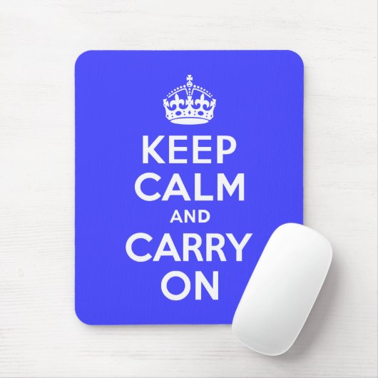 Keep Calm and Carry On青 マウスパッド (マウス)
