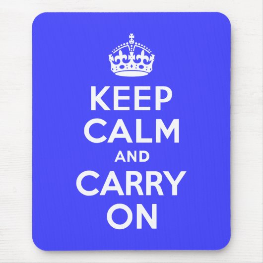 Keep Calm and Carry On青 マウスパッド (正面)
